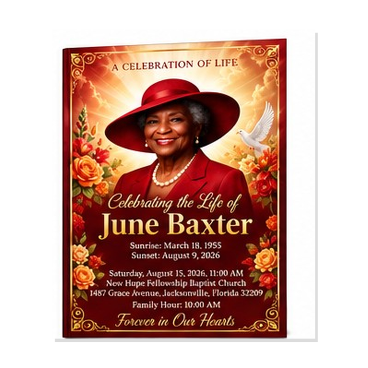 Custom Memorial Funeral Program – Front & Back Design (Starting at 125)