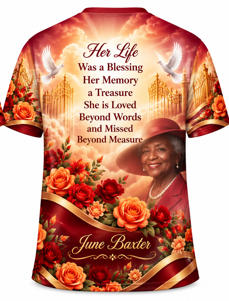 Custom Memorial T-Shirt (Front only, Back extra)ack